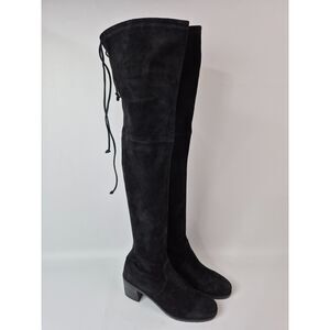 Stuart Weitzman Women's Black Urban Suede Over the Knee Block Heel Boot Size 8 M